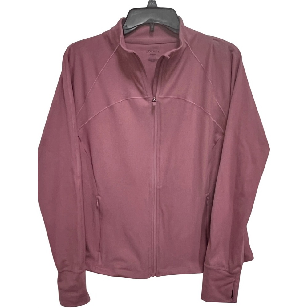 NWOT Jockey Sport Mauve Rose Full Zip Track Jacket with Thumbholes Med - Picture 2 of 4